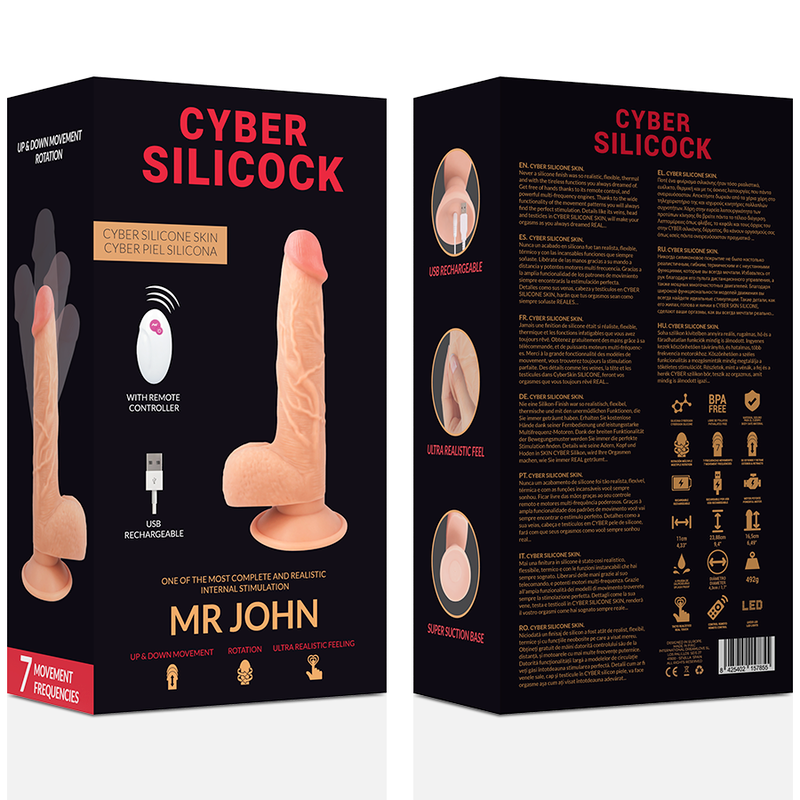 CYBER SILICOCK - TÉLÉCOMMANDE RÉALISTE MR JOHN 23,88 CM -OU- 4,3 CM