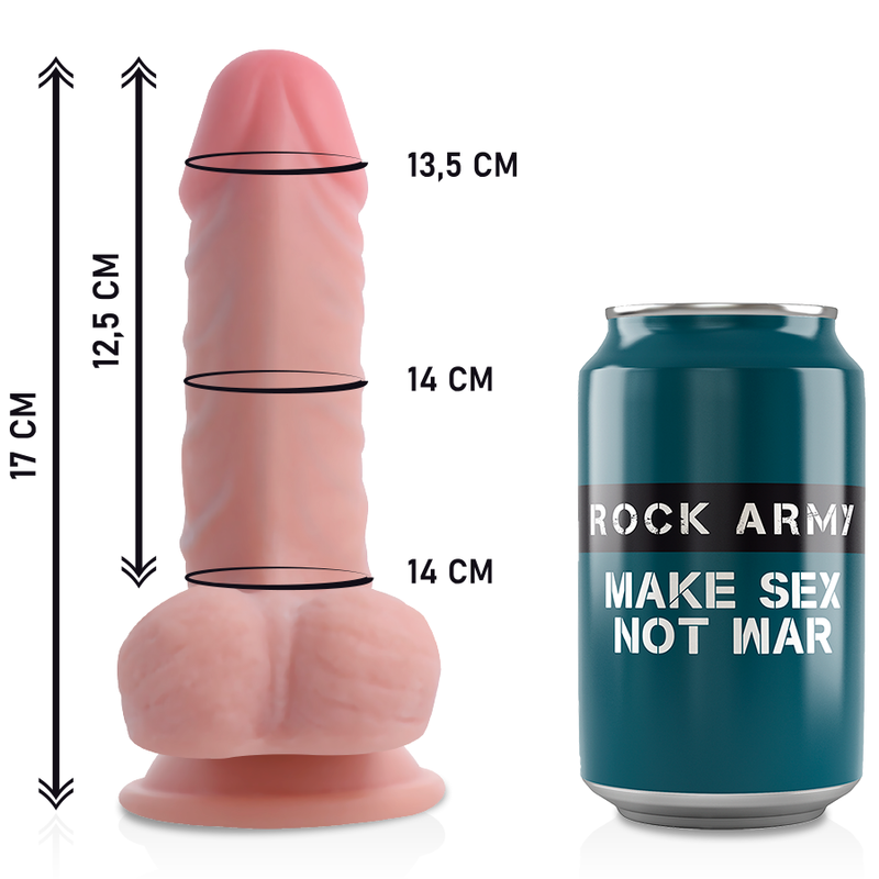 ROCKARMY - HARNESS + DUAL DENSITY PANZER REALISTIC DILDO 17 CM -O- 4.46 CM