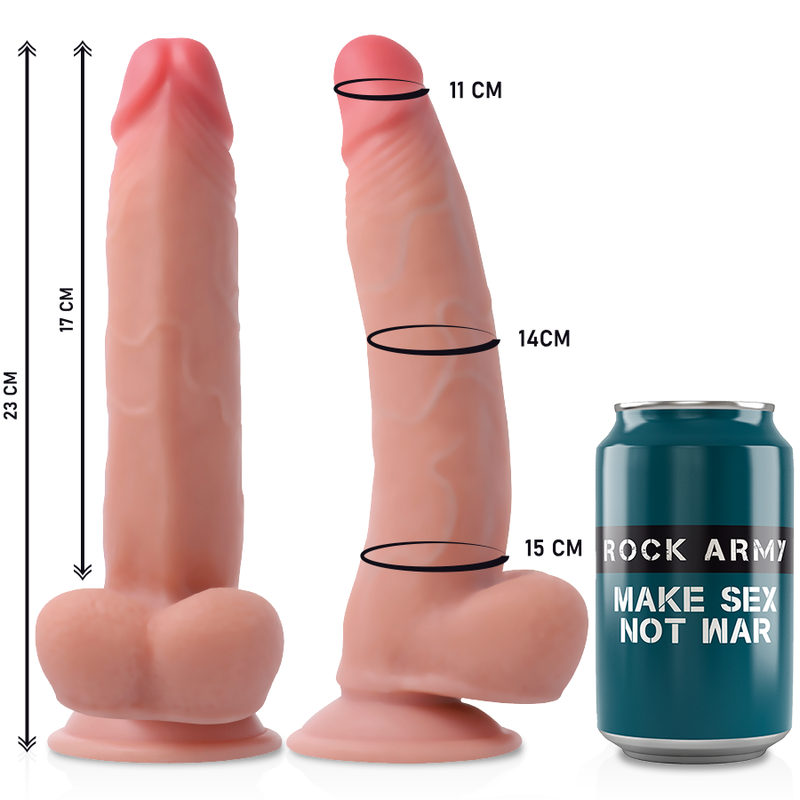 ROCKARMY - HARNESS + DUAL DENSITY LEOPARD REALISTIC DILDO 23 CM -O- 4.77 CM