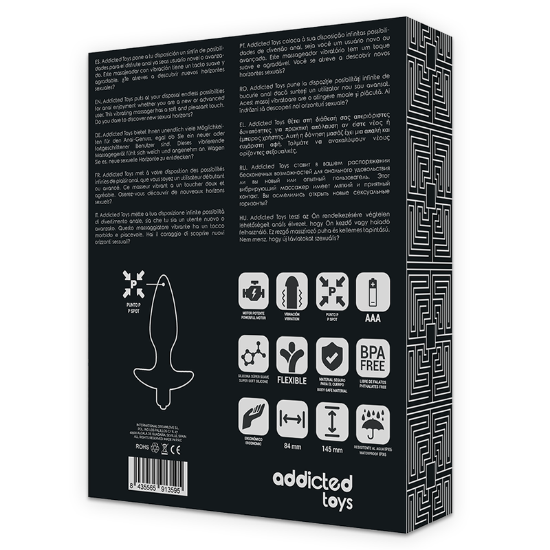 ADDICTED TOYS - PLUG ANAL MASSEUR VIBRANT NOIR